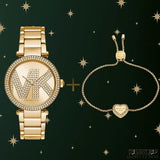 Michael Kors Parker Pave Gold Dial Gold Steel Strap Watch for Women - MK6659 Buy Now By Michael Kors