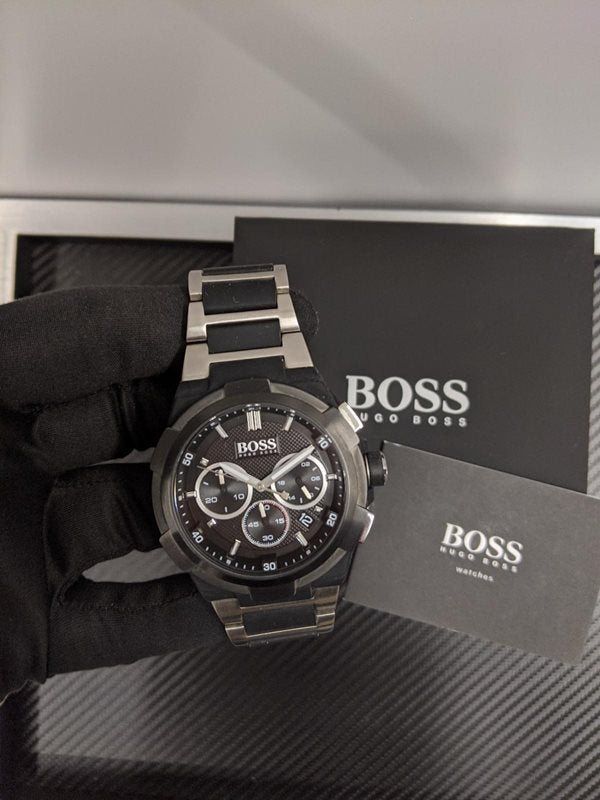 Hugo Boss Supernova Black Dial Two Tone Steel Strap Watch for Men - 1513368 Buy Now By Hugo Boss