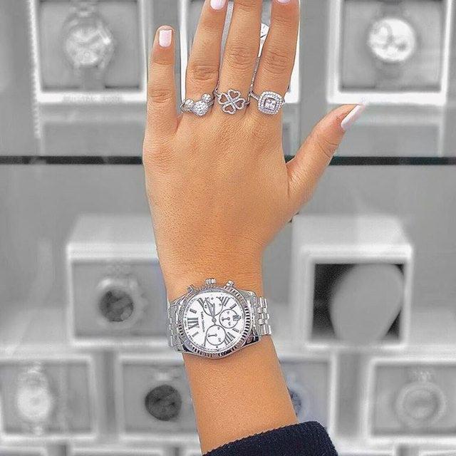 Michael Kors Lexington Silver Dial Silver Steel Strap Watch for Women - MK5555 Buy Now By Michael Kors