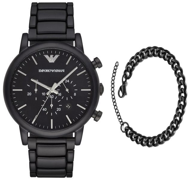 Emporio Armani Luigi Chronograph Black Dial Black Stainless Steel Watch For Men - AR1895 Buy Now By Emporio Armani