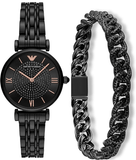 Emporio Armani Gianni T Bar All Black Diamond Dial Watch For Women - AR11245 Buy Now By Emporio Armani