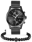 Hugo Boss Associate Black Dial Black Mesh Bracelet Watch for Men - 1513769 Buy Now By Hugo Boss