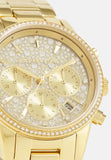 Michael Kors Ritz Chronograph Gold Dial Gold Steel Strap Watch For Women - MK7310 Buy Now By Michael Kors
