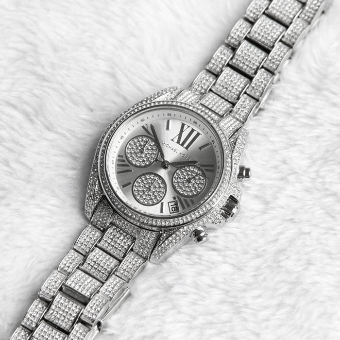 Michael Kors Mini Bradshaw Crystals Silver Dial Silver Steel Strap Watch For Women - MK6454 Buy Now By Michael Kors