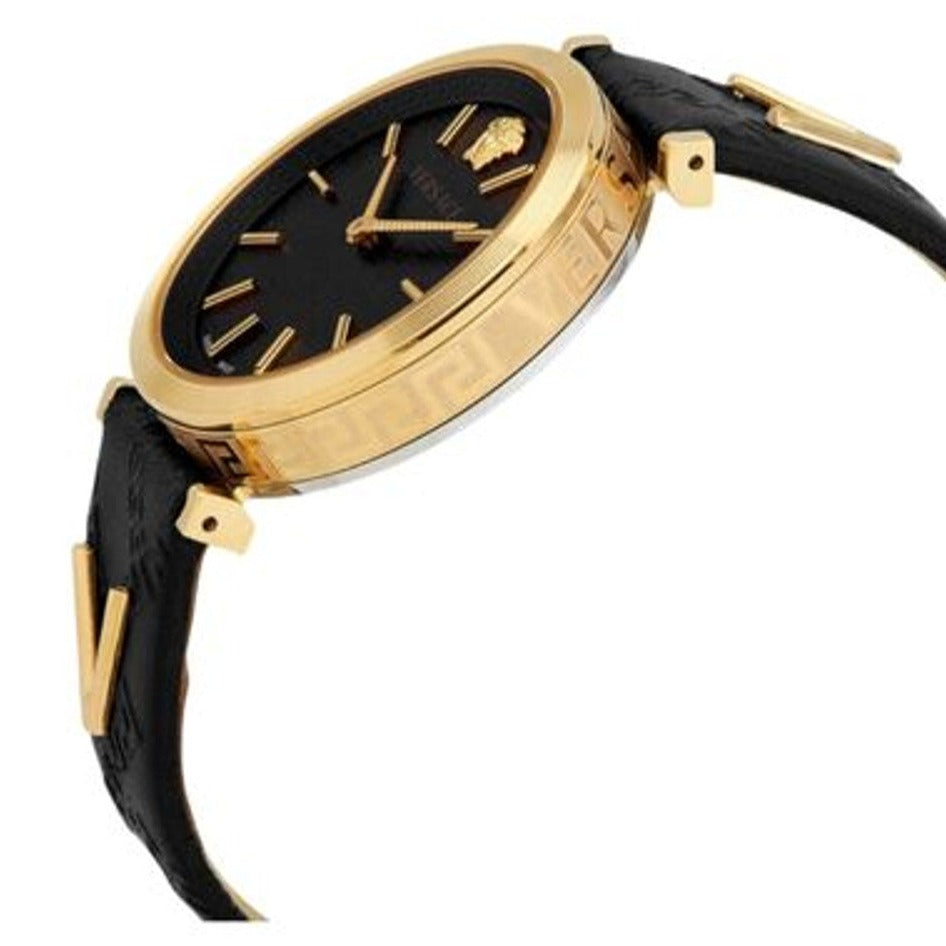 Versace V-Twist Black Dial Black Leather Strap Watch for Women - VELS00619 Buy Now By Versace