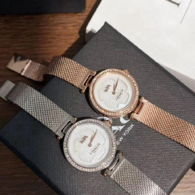 Coach Park Mother of Pearl Dial Rose Gold Mesh Bracelet Watch for Women - 14503511 Buy Now By Coach