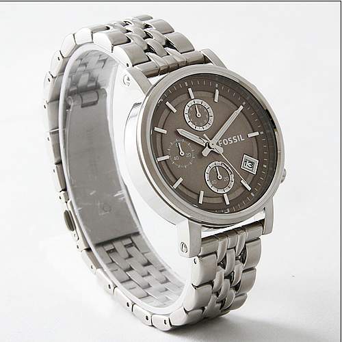 Fossil Boyfriend Chronograph Brown Dial Silver Steel Strap Watch for Women - ES3747 Buy Now By Fossil