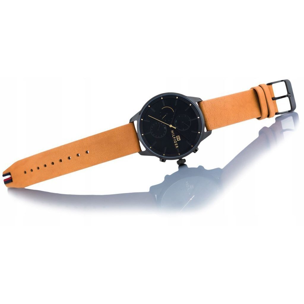 Tommy Hilfiger James Quartz Black Dial Brown Leather Strap Watch For Men - 1791486 Buy Now By Tommy Hilfiger