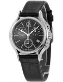 Calvin Klein Skirt Chronograph Black Dial Black Leather Strap Watch for Men - K2U291C1 Buy Now By Calvin Klein