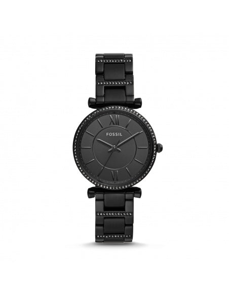 Fossil Carlie Black Dial Black Steel Strap Watch for Women - ES4488 Buy Now By Fossil