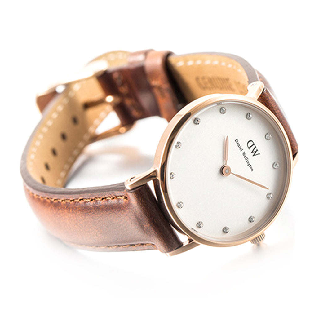 Daniel Wellington Classy St Mawes White Dial Brown Leather Strap Watch For Women - DW00100059 Buy Now By Daniel Wellington