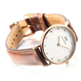Daniel Wellington Classy St Mawes White Dial Brown Leather Strap Watch For Women - DW00100059 Buy Now By Daniel Wellington