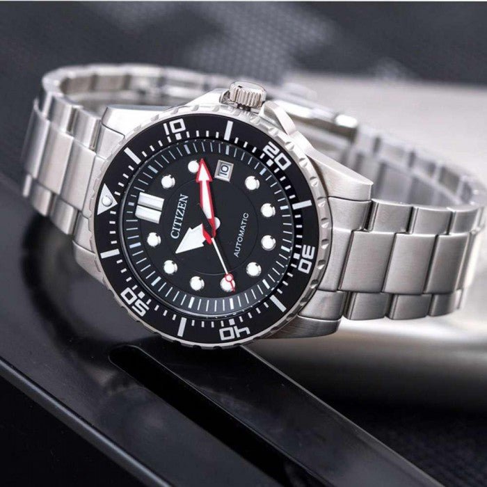 Citizen Mechanical Black Dial Silver Steel Strap Watch For Men - NJ0120-81E Buy Now By Citizen