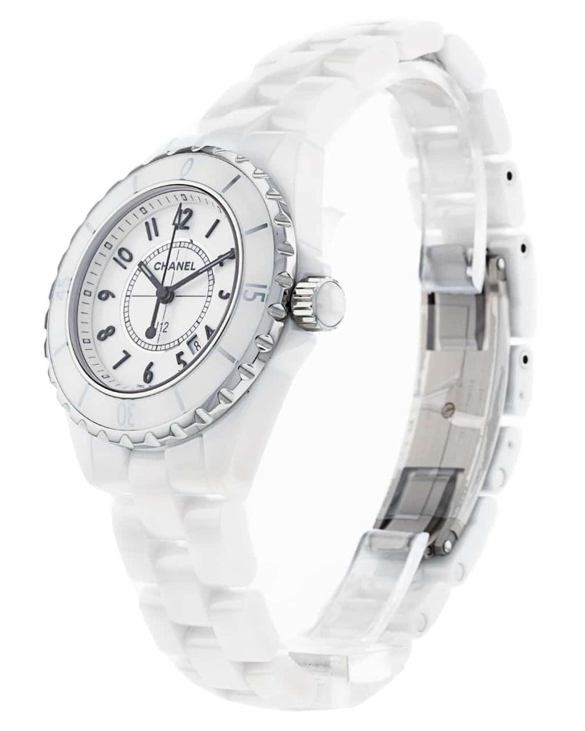 Chanel J12 Ceramic White Dial White Steel Strap Watch for Women - J12 H0968 Buy Now By Chanel