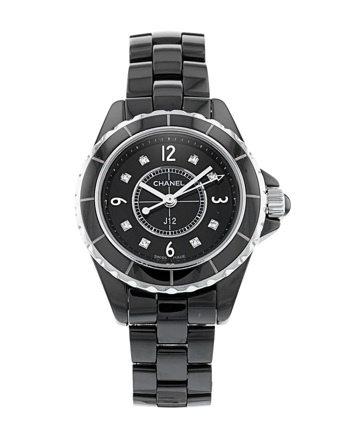 Chanel J12 Diamonds Black Dial Black Steel Strap Watch for Women - J12 H2569 Buy Now By Chanel