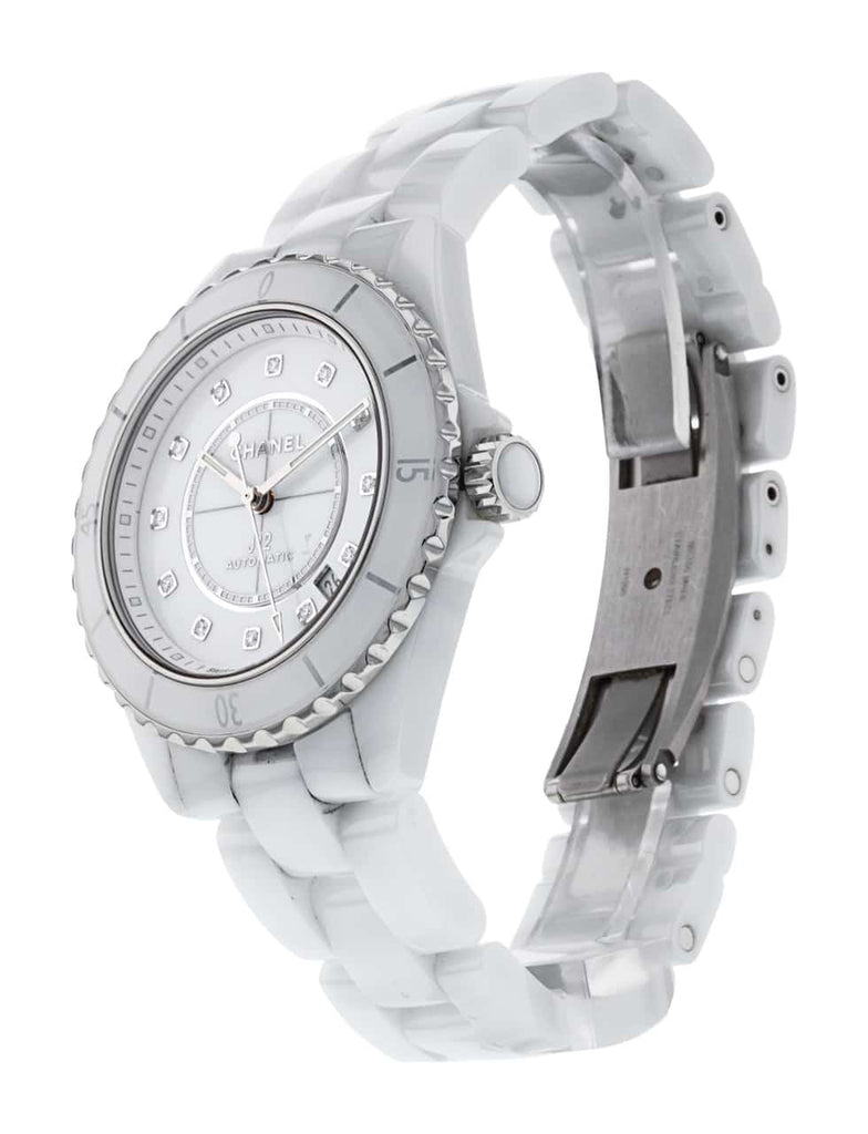 Chanel J12 Quartz Diamonds White Dial White Steel Strap Watch for Women - J12 H5703 Buy Now By Chanel