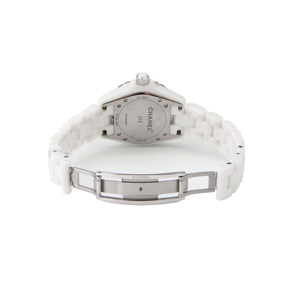 Chanel J12 Quartz Diamonds White Dial White Steel Strap Watch for Women - J12 H5703 Buy Now By Chanel