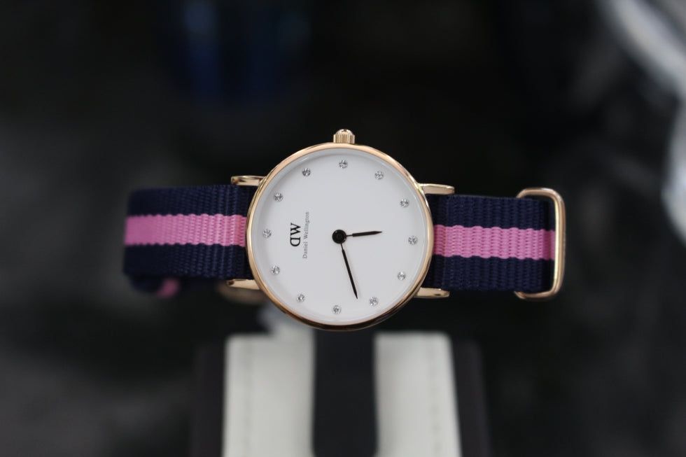 Daniel Wellington Classy Winchester White Dial Two Tone NATO Strap Watch For Women - DW00100065 Buy Now By Daniel Wellington