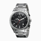 Armani Exchange Miami Chronograph Black Dial Silver Steel Strap Watch For Men - AX1057 Buy Now By Armani Exchange