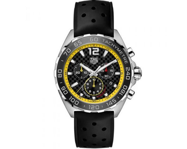 Tag Heuer Formula 1 Chronograph Black Dial Black Rubber Strap Watch for Men - CAZ101AC.FT8024 Buy Now By Tag Heuer