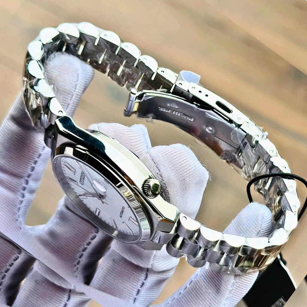 Citizen Tsuyosa Automatic White Dial Silver Steel Strap Watch For Men - NJ0150-81A