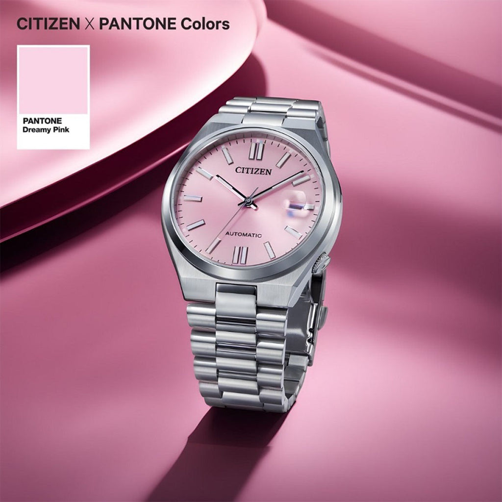Citizen x Pantone Automatic Dreamy Pink Dial Silver Steel Strap Watch For Men - NJ0158-89X Buy Now By Citizen