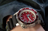 Citizen Eco Drive Promaster Marine Red Dial Black Rubber Strap Watch For Men - BN0159-15X Buy Now By Citizen