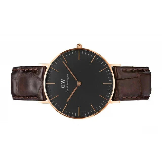 Daniel Wellington Classic York Black Dial Brown Leather Strap Watch For Women - DW00100140 Buy Now By Daniel Wellington