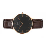 Daniel Wellington Classic York Black Dial Brown Leather Strap Watch For Women - DW00100140 Buy Now By Daniel Wellington