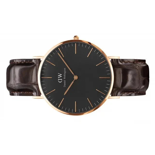 Daniel Wellington Classic York Black Dial Brown Leather Strap Watch For Men - DW00100128 Buy Now By Daniel Wellington
