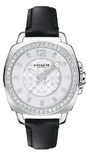 Coach Boyfriend Silver Dial Black Leather Strap Watch for Women - 14503152 Buy Now By Coach