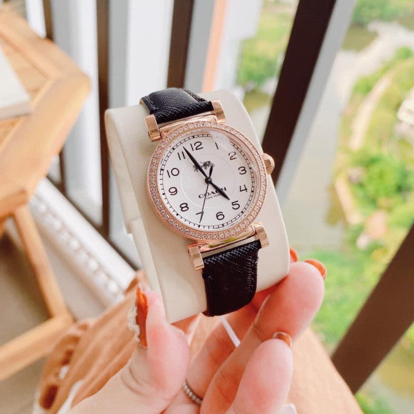 Coach Madison White Dial Black Leather Strap Watch for Women - 14503396 Buy Now By Coach