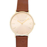 Coach Charles Gold Dial Brown Leather Strap Watch for Women - 14602433 Buy Now By Coach