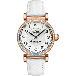 Coach Madison White Dial White Leather Strap Watch for Women - 14502401 Buy Now By Coach