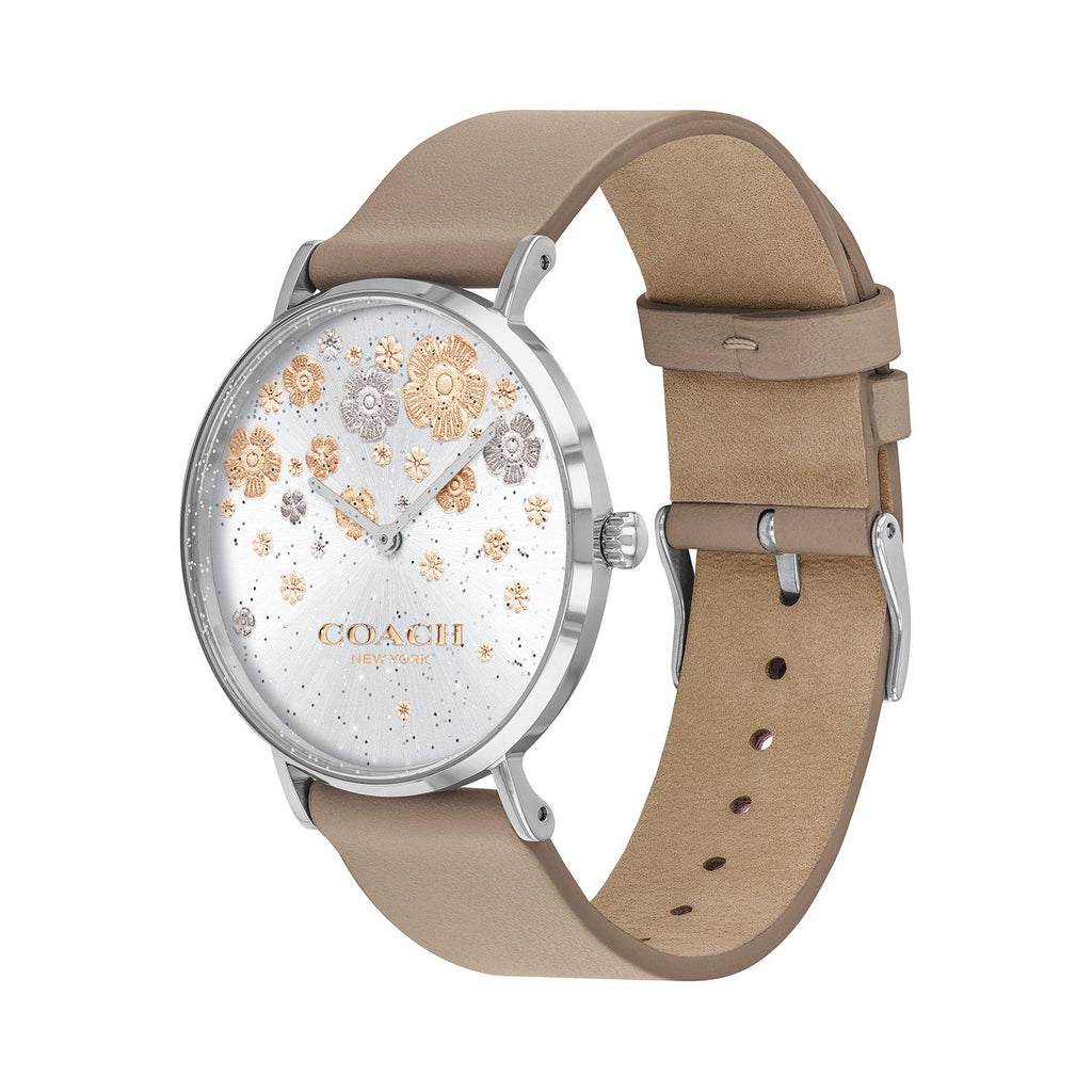 Coach Perry Quartz Silver Dial Brown Leather Strap Watch for Women - 14503326 Buy Now By Coach