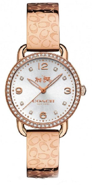 Coach Delancey Silver Dial Rose Gold Steel Strap Watch for Women - 14502355 Buy Now By Coach