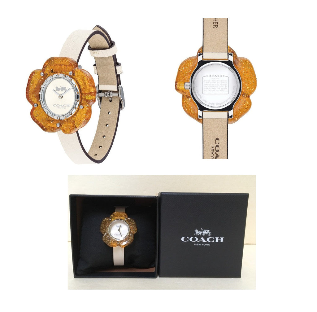 Coach Perry White Dial Beige Leather Strap Watch for Women - 14503050 Buy Now By Coach