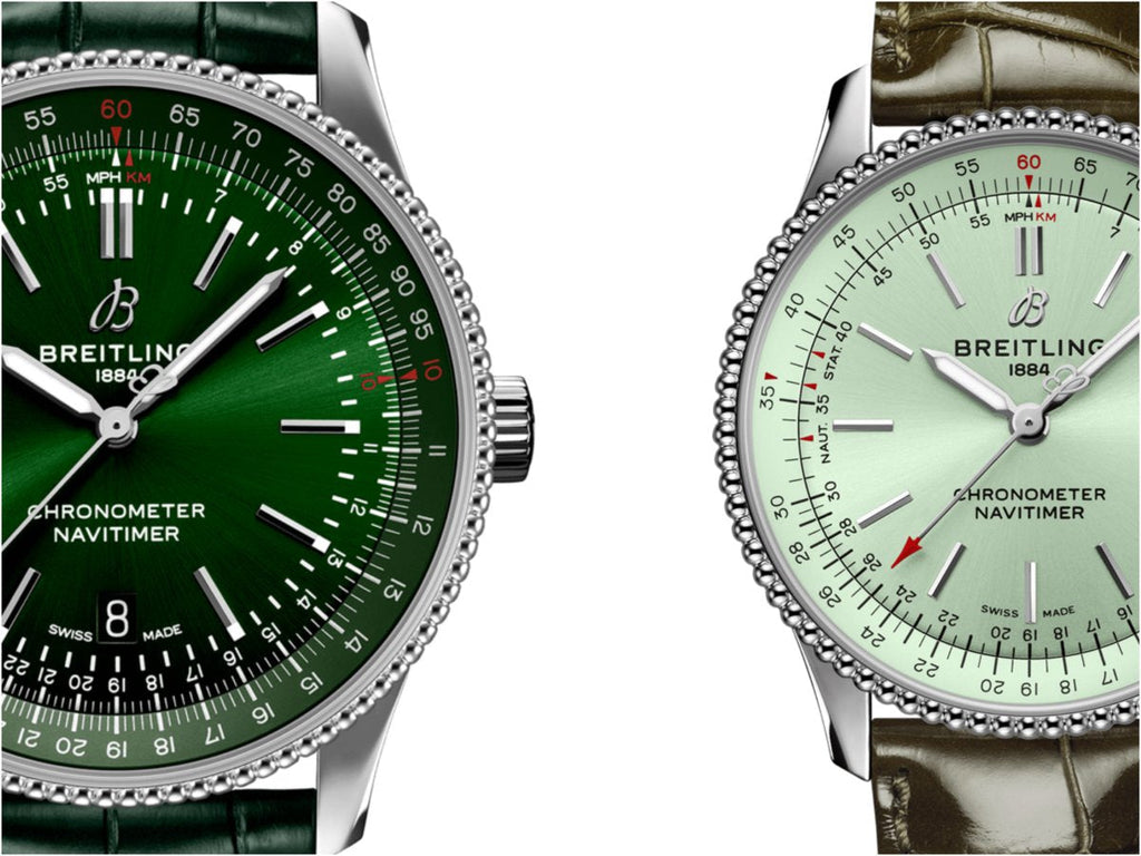 Breitling Navitimer Automatic 35 Green Dial Green Leather Strap Watch for Women - A17395361L1P1 Buy Now By Breitling