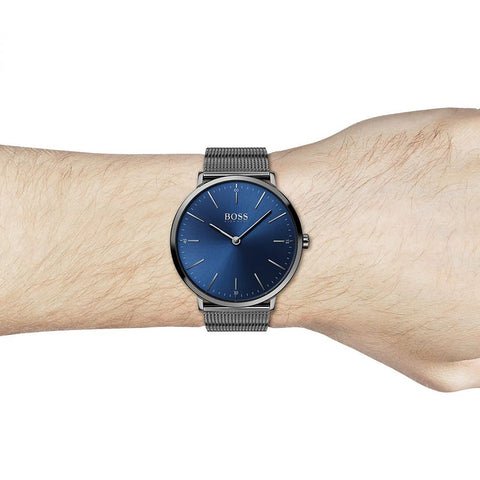 Hugo Boss Horizon Blue Dial Black Mesh Bracelet Watch for Men - 1513734 Buy Now By Hugo Boss