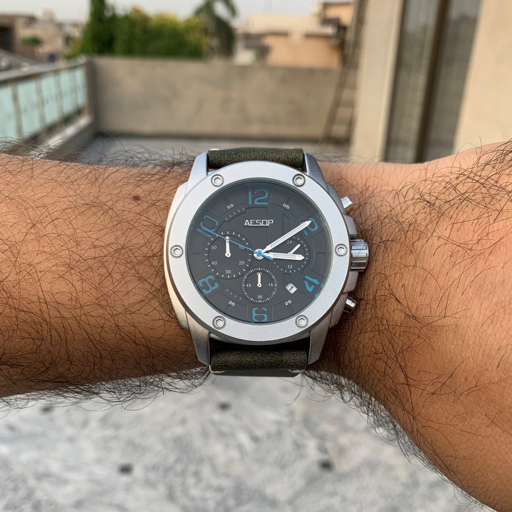 Fossil Modern Machine Chronograph Black Dial Black Leather Strap Watch for Men - FS4928 Buy Now By Fossil