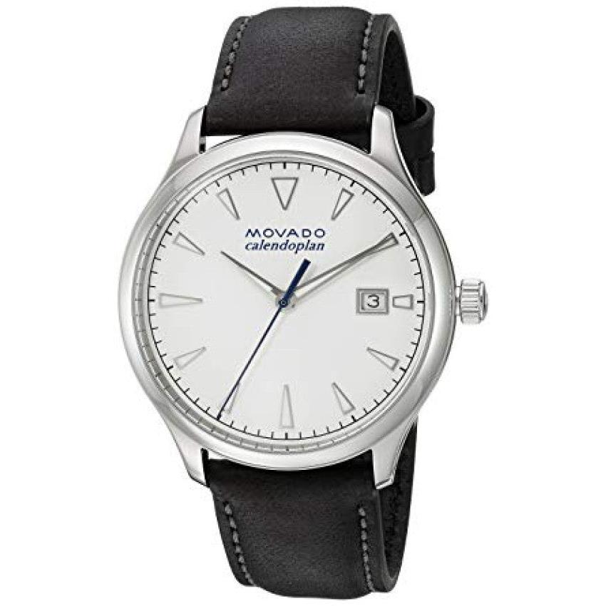 Movado Heritage Calendoplan White Dial Black Leather Strap Watch for Men - 3650002 Buy Now By Movado
