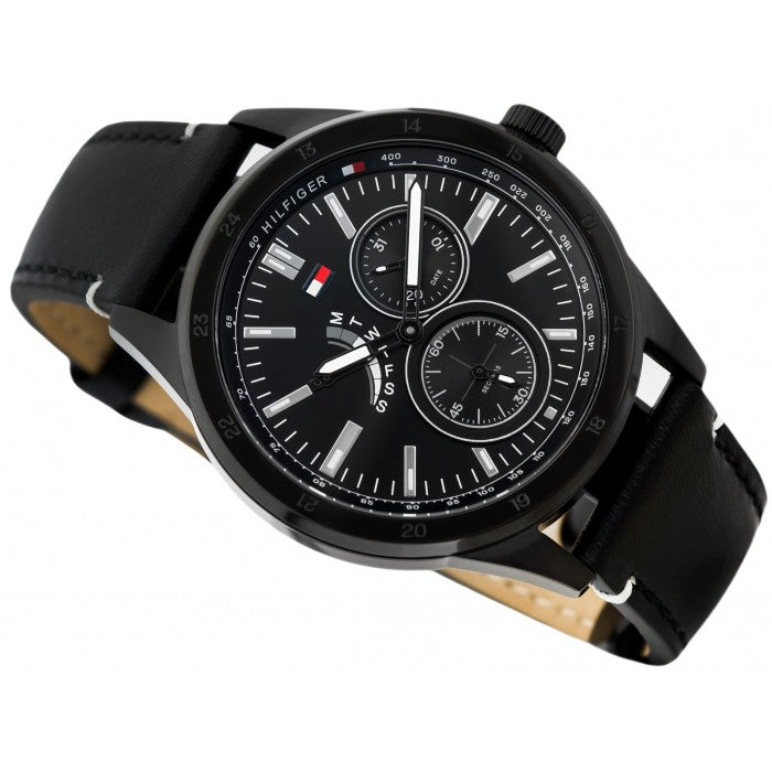 Tommy Hilfiger Austin Black Dial Black Leather Strap Watch for Men - 1791638 Buy Now By Tommy Hilfiger