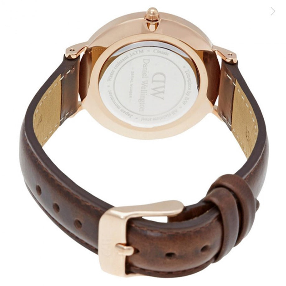 Daniel Wellington Classic Petite Bristol White Dial Brown Leather Strap Watch For Women - DW00100171 Buy Now By Daniel Wellington