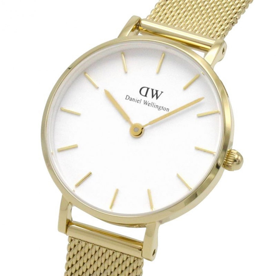 Daniel Wellington Classic Petite Evergold White Dial Gold Mesh Bracelet Watch For Women - DW00100350 Buy Now By Daniel Wellington