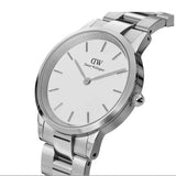 Daniel Wellington Iconic Link Unitone Silver Dial Silver Steel Strap Watch For Women - DW00100402 Buy Now By Daniel Wellington