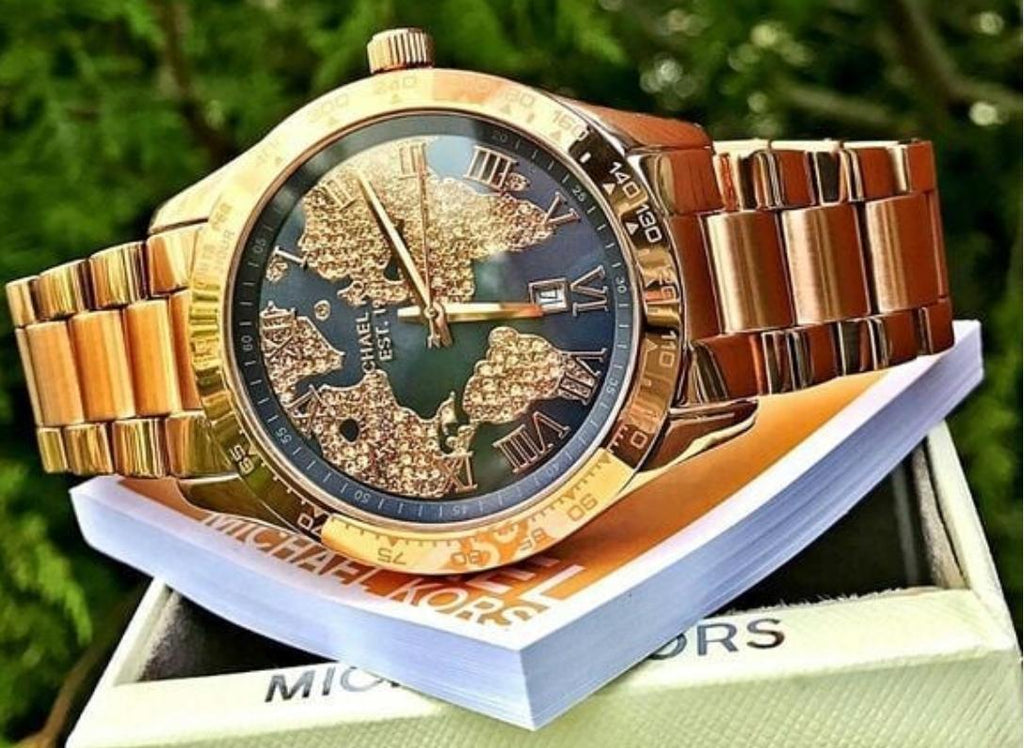 Michael Kors Layton Rose Gold Dial Rose Gold Steel Strap Watch for Women - MK6395 Buy Now By Michael Kors