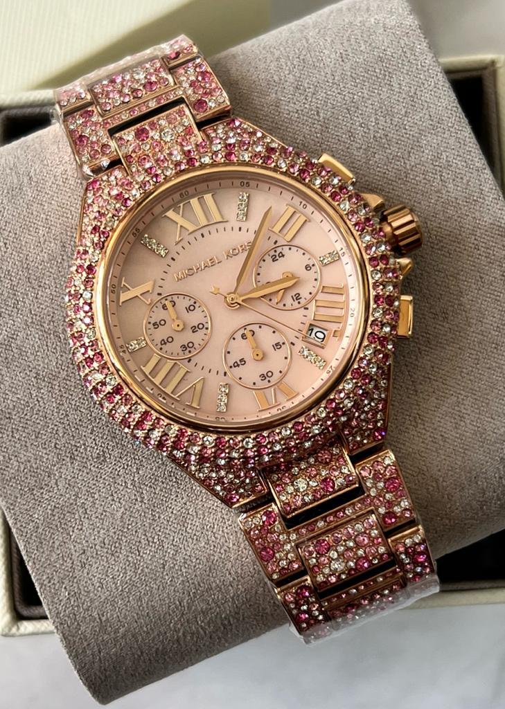 Michael Kors Camille Chronograph Mother of Pearl Dial Rose Gold Steel Strap Watch for Women - MK7272 Buy Now By Michael Kors