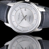 Calvin Klein Infinity Silver Dial Black Leather Strap Watch for Men - K5S341C6 Buy Now By Calvin Klein