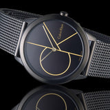Calvin Klein Minimal Black Dial Black Mesh Bracelet Watch for Women - K3M224X1 Buy Now By Calvin Klein