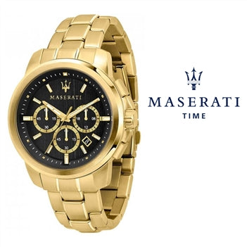 Maserati Successo 44mm Black Dial Gold Stainless Steel Strap Watch For Men - R8873621013 Buy Now By Maserati